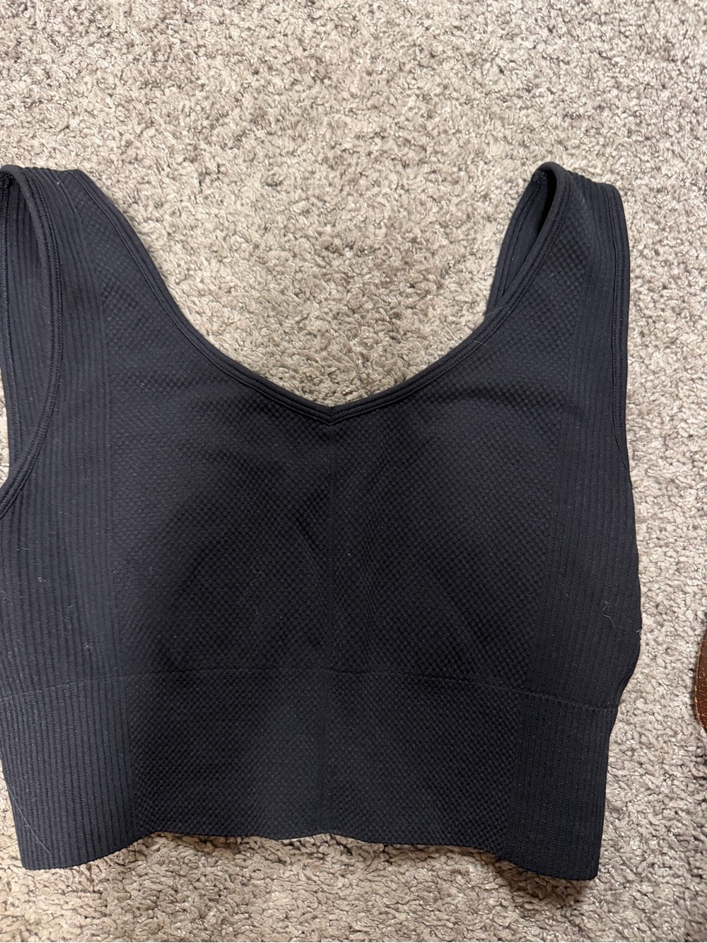 90 Degree By Reflex Black Ribbed Seamless Crop Tank